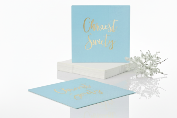 Serwetki niebieskie „Chrzest Święty” – 10 szt. | Dekoracja stołu