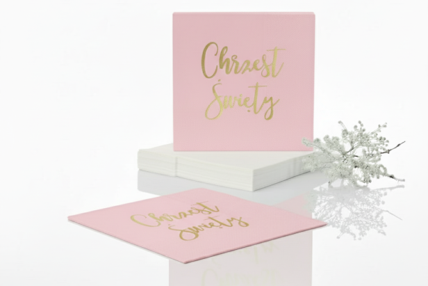 Serwetki różowe „Chrzest Święty” – 10 szt. | Dekoracja stołu