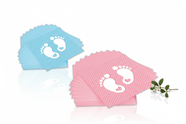 Ekologiczne serwetki „Dziecięce Stópki” – 33×33 cm, 20 szt. | Dekoracja stołu