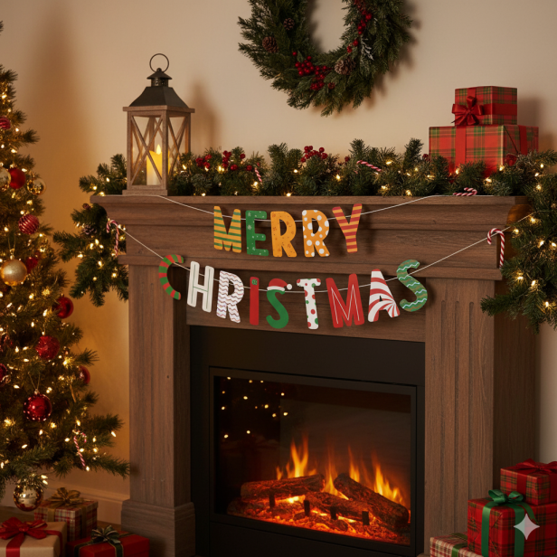 Baner „Merry Christmas” – girlanda ozdobna 3 m | Dekoracja świąteczna
