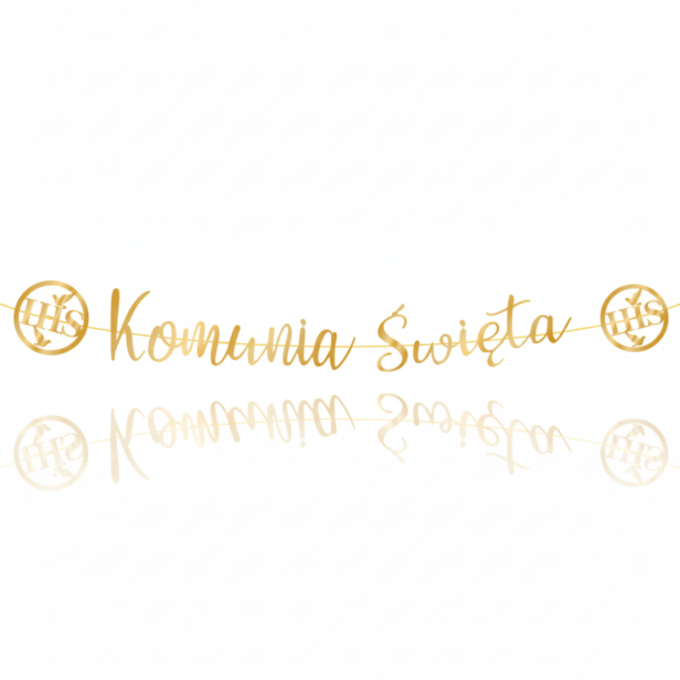 Baner Złota Komunia Święta – girlanda ozdobna 3 m | Dekoracja komunijna