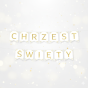 Baner Chrzest Święty biało-złoty – girlanda ozdobna 160 cm | Dekoracja chrzcielna
