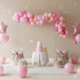 Zestaw balonów BABY PINK – girlanda balonowa różowo-biało-złota XXL, 100 sztuk