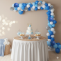 Zestaw balonów BABY BLUE – girlanda balonowa biało-błękitno-złota XXL, 100 sztuk