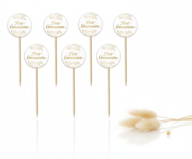 Pikery FIRST COMMUNION – zestaw dekoracji 6 sztuk