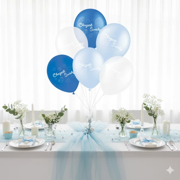 Zestaw balonów CHRZEST ŚWIĘTY – ROYAL BLUE - 6 szt. (lateksowe 30 cm)