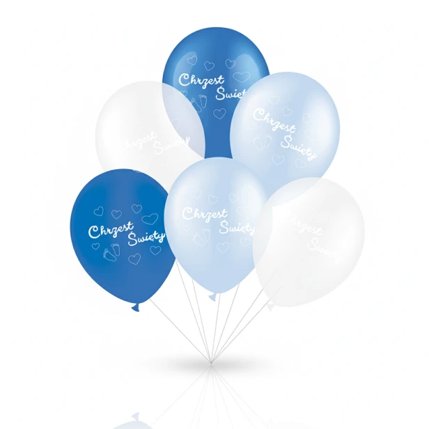 Zestaw balonów CHRZEST ŚWIĘTY – ROYAL BLUE - 6 szt. (lateksowe 30 cm)