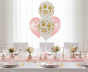 Balony CHRZEST ŚWIĘTY „Aniołek i Krzyż” – biało-różowe, zestaw 5 szt. (lateksowe 30 cm)