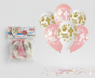Balony CHRZEST ŚWIĘTY „Aniołek i Krzyż” – biało-różowe, zestaw 5 szt. (lateksowe 30 cm)