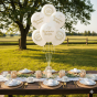 Balony KOMUNIA ŚWIĘTA „Złota Mandala IHS” – białe, zestaw 6 szt. (lateksowe 30 cm)
