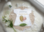 Szatka na Chrzest SECRET HEART – koszulka z cekinowym sercem i zdjęciem dziecka