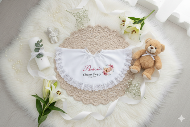 Szatka na Chrzest – Linia PURE HIMMELI Pastel Rose