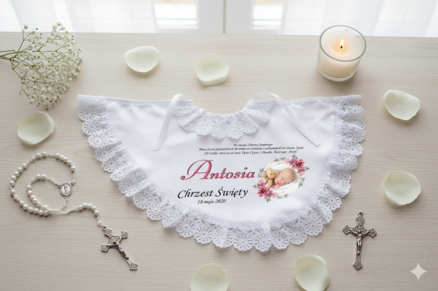 Szatka na Chrzest – Linia PURE HIMMELI Pastel Rose