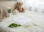 aranżacja - Szatka na Chrzest PURE HEART z dżetami – personalizowana chusteczka Chrztu Świętego