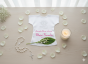 RÓZOWY - Szatka na Chrzest PURE HEART z dżetami – personalizowana koszulka Chrztu Świętego