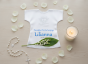 NIEBIESKI - Szatka na Chrzest PURE HEART z dżetami – personalizowana koszulka Chrztu Świętego