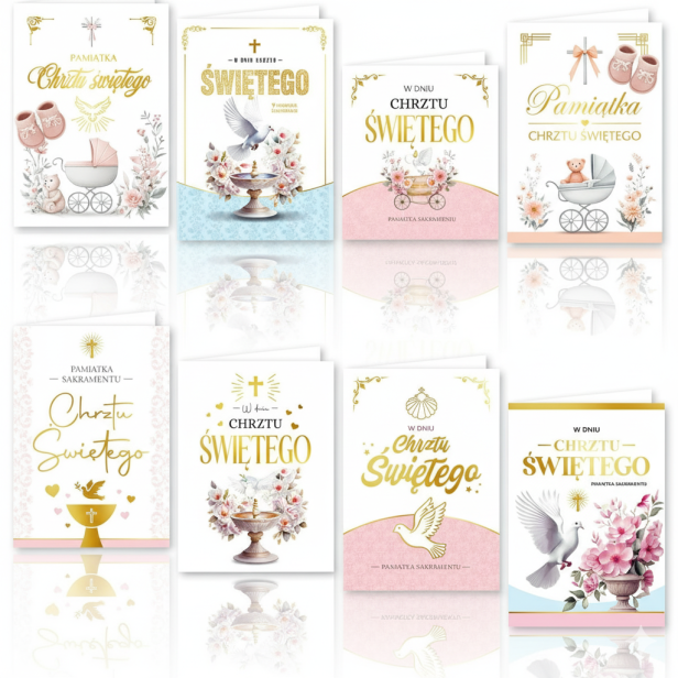 Karnet na Chrzest Święty B6 – elegancka kartka z życzeniami
