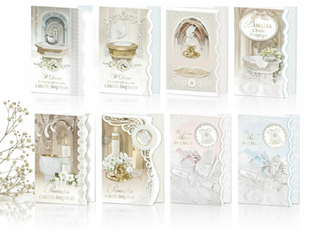 Karnet B6 na Chrzest Święty – elegancka kartka z uszlachetnieniem - - aranżacja produktowa