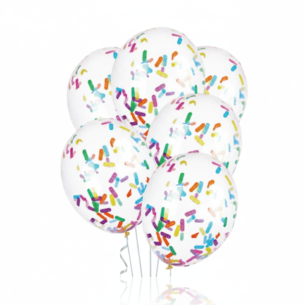 Balony z kolorowym konfetti – zestaw 5 szt. (lateksowe 30 cm)