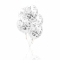 Balony SILVER z konfetti – zestaw 4 szt. (lateksowe 30 cm)