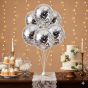 Balony SILVER z konfetti – zestaw 4 szt. (lateksowe 30 cm)