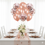 Balony ROSE GOLD CHROM z konfetti – zestaw 10 szt. (lateksowe 30 cm)