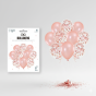 Balony ROSE GOLD CHROM z konfetti – zestaw 10 szt. (lateksowe 30 cm)
