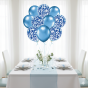 Balony ROYAL BLUE CHROM z konfetti – zestaw 10 szt. (lateksowe 30 cm)