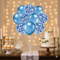 Balony ROYAL BLUE CHROM z konfetti – zestaw 10 szt. (lateksowe 30 cm)