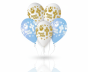 Balony CHRZEST ŚWIĘTY „Aniołek i Krzyż” – biało-niebieskie, zestaw 5 szt. (lateksowe 30 cm)