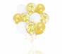 Balony BIAŁY & GOLD z konfetti – zestaw 10 szt. (lateksowe 30 cm)