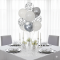 Balony SILVER CHROME z konfetti – zestaw 10 szt. (lateksowe 30 cm)