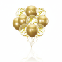 Balony GOLD CHROME z konfetti – zestaw 10 szt. (lateksowe 30 cm)