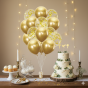 Balony GOLD CHROME z konfetti – zestaw 10 szt. (lateksowe 30 cm)