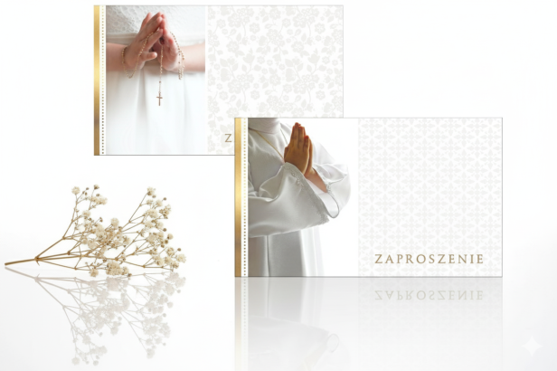 Zaproszenia komunijne – 5 szt. | Eleganckie zaproszenia na I Komunię Świętą