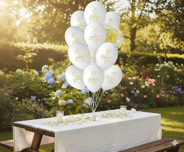 Balony komunijne „IHS KIELICH” – 5 szt. (lateksowe 30 cm)