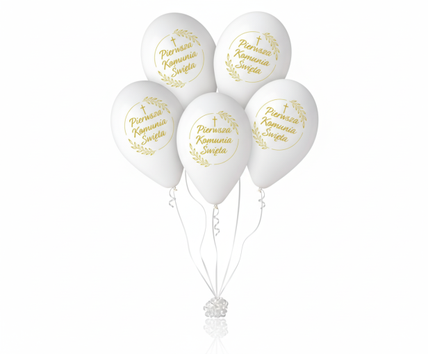 Balony komunijne „IHS WIANEK” – 5 szt. (lateksowe 30 cm)