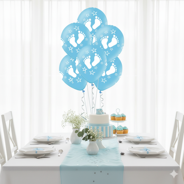 Balony „Stópki” niebieskie – zestaw 6 szt. (lateksowe 30 cm)