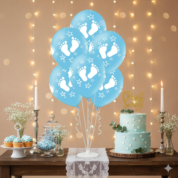 Balony „Stópki” niebieskie – zestaw 6 szt. (lateksowe 30 cm)