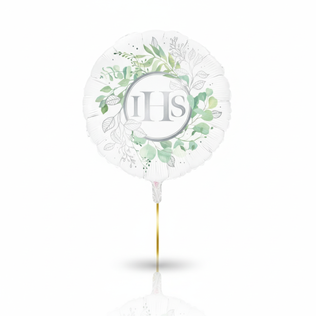 Balon foliowy „IHS Eukaliptus Srebrny” – 45 cm