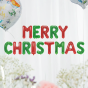 Balon foliowy napis „Merry Christmas” – czerwono-zielony, 40 cm (girlanda 14 liter)