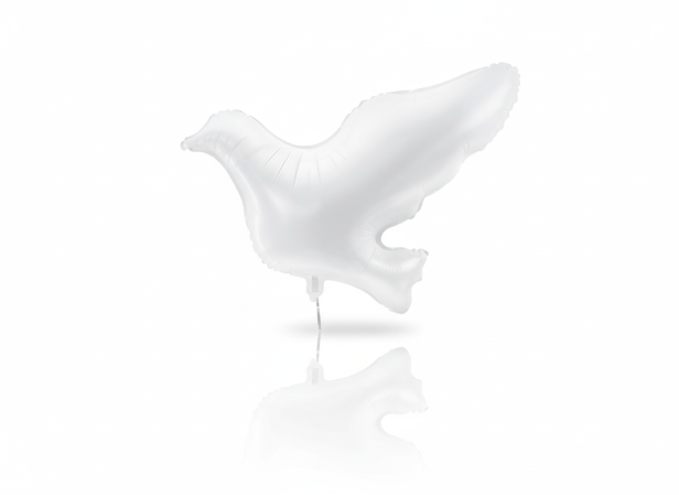 Balon foliowy „Biały Gołąb” – L, 77 × 66 cm