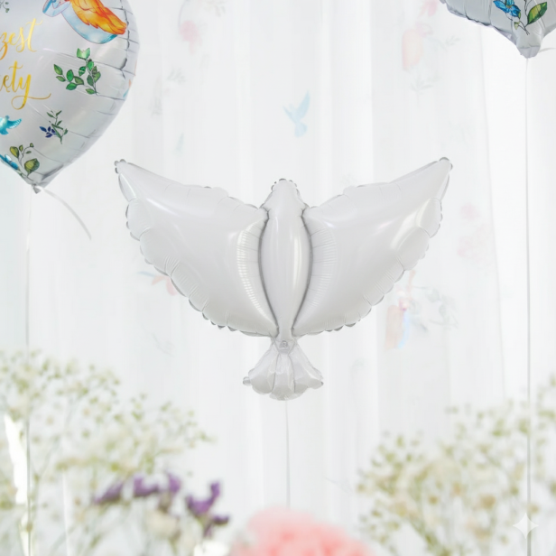 Balon foliowy „Biały Gołąb” – XXL, 61 × 100 cm