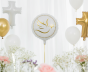 Balon foliowy „Gołąbek z listkami” – okrągły, 45 cm