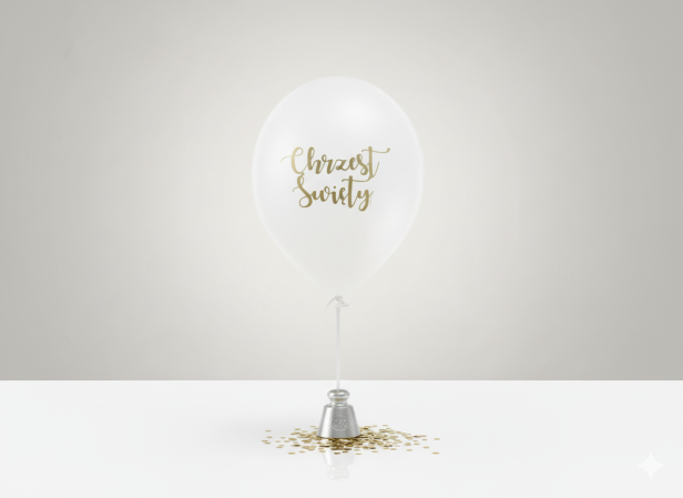Balon „Chrzest Święty – Pure White” – lateksowy 30 cm (biodegradowalny)