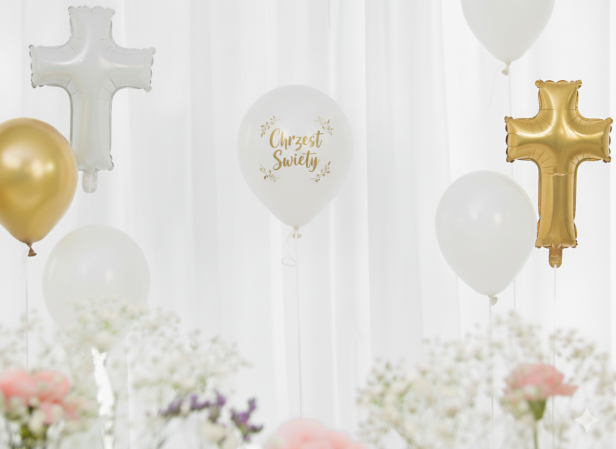 Balon „Chrzest Święty – Pure White” – lateksowy 30 cm (biodegradowalny)