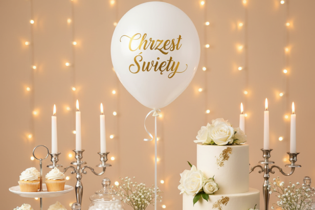Balon „Chrzest Święty – Pure White” – lateksowy 30 cm (biodegradowalny)