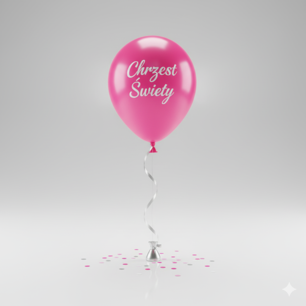 Balon „Chrzest Święty – Pastel Pink” – lateksowy 30 cm (biodegradowalny)