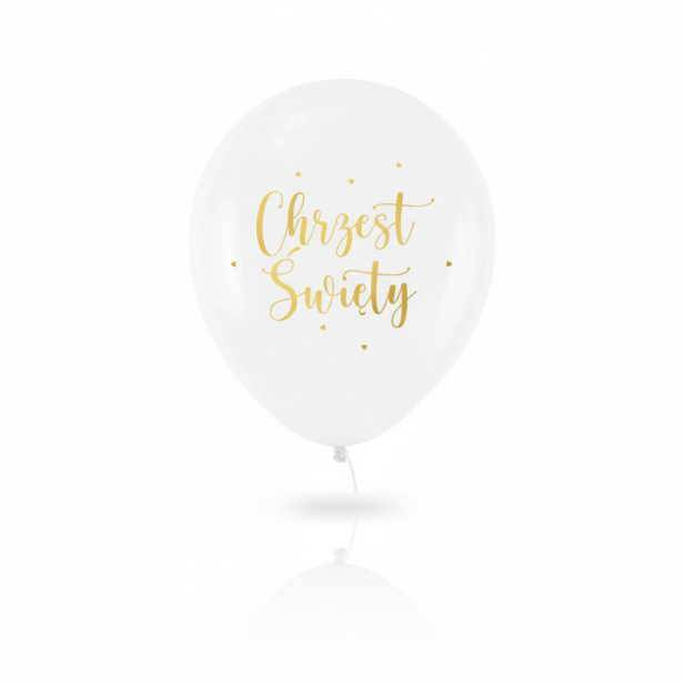 Balon „Chrzest Święty – Pastel White” – lateksowy 30 cm (biodegradowalny)