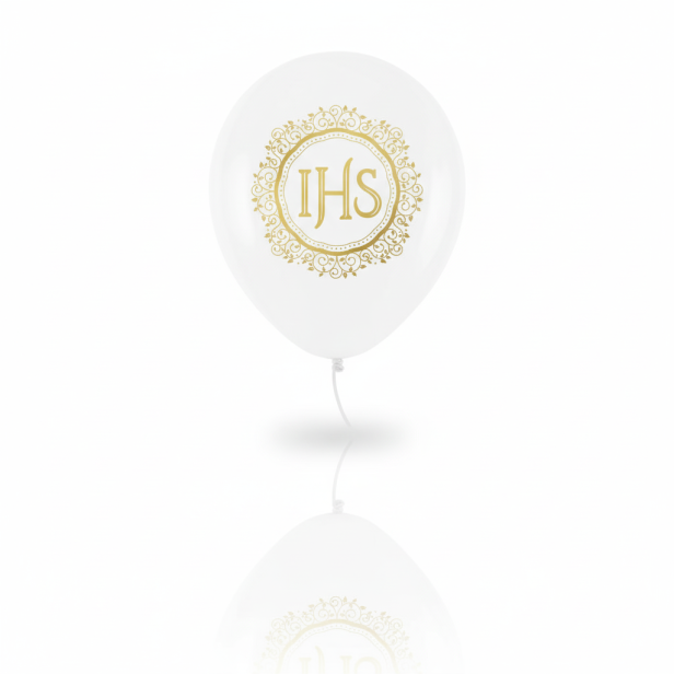 Balon komunijny „Złota Mandala” – biodegradowalny lateks 30 cm